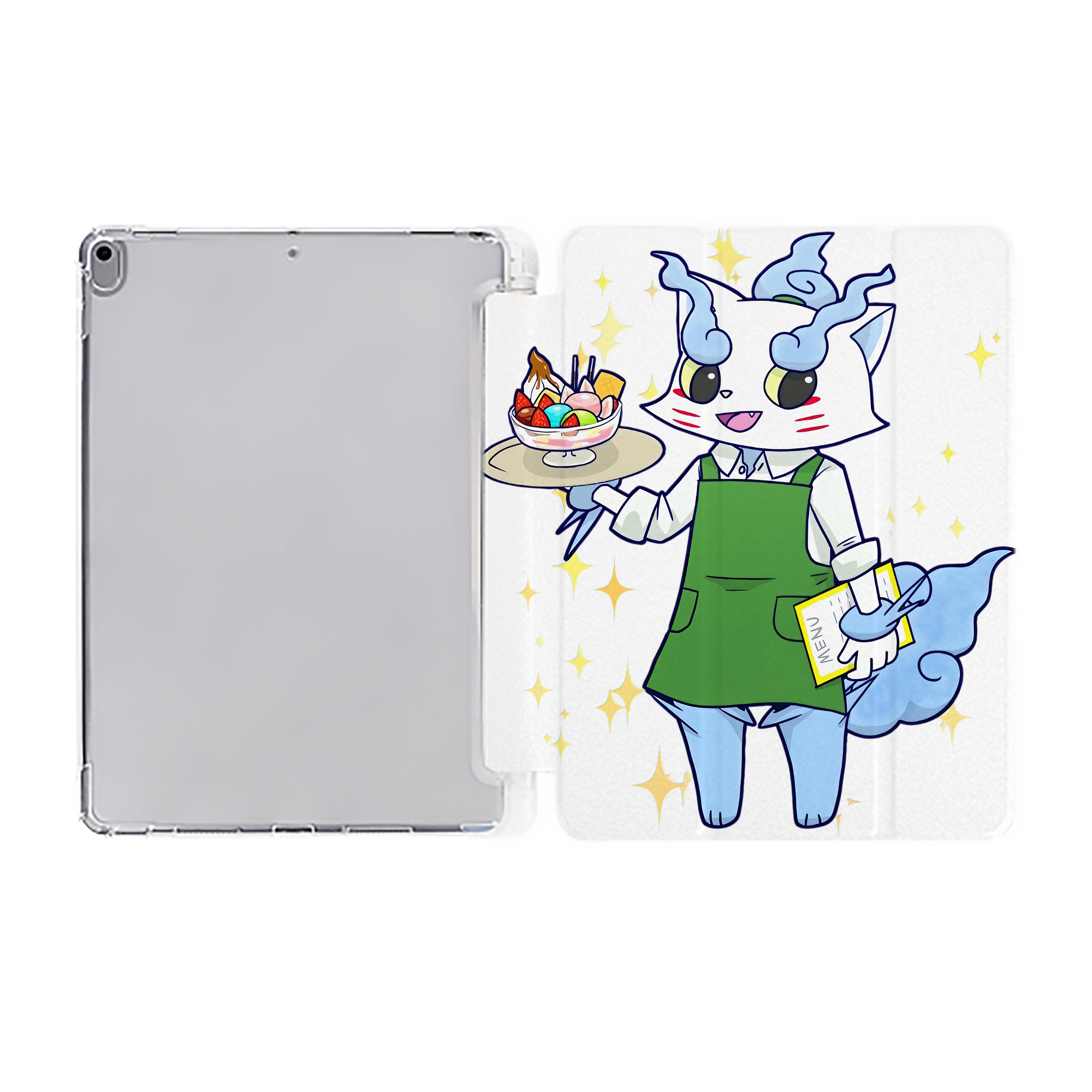 （画像用） 妖怪ウォッチ Yo-kai Watch IPad ケース ペン収納付き 三つ折りスタンド PUレザー×シリコン 対応機種9.5/10.5/10.9インチ
